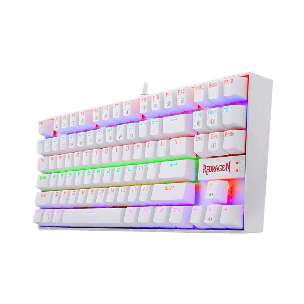 Redragon Kumara K552W-RGB Mechanical Gaming Keyboard - Blue Switches - White